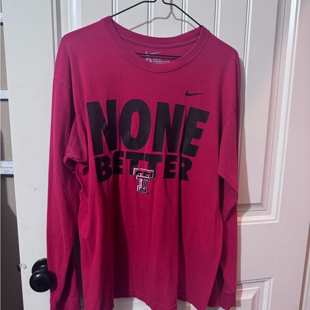 Nike Red Graphic Long Sleeve Shirt